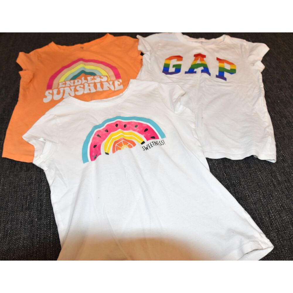 Gap Kids Girl's Short Sleeve Graphic Tees, Lot of 3, XL 12